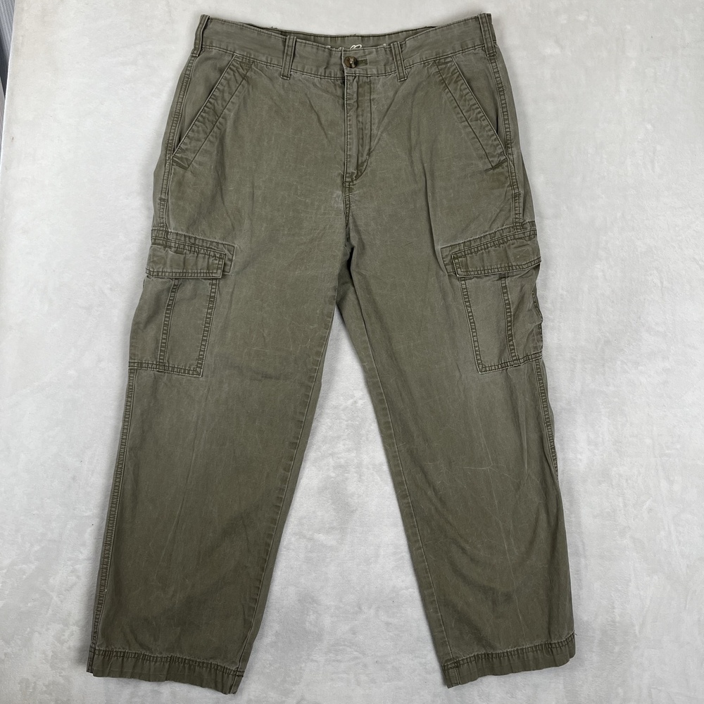 Vintage Eddie Bauer Cargo Pants Mens 36x30 Green Regular Fit Utility
